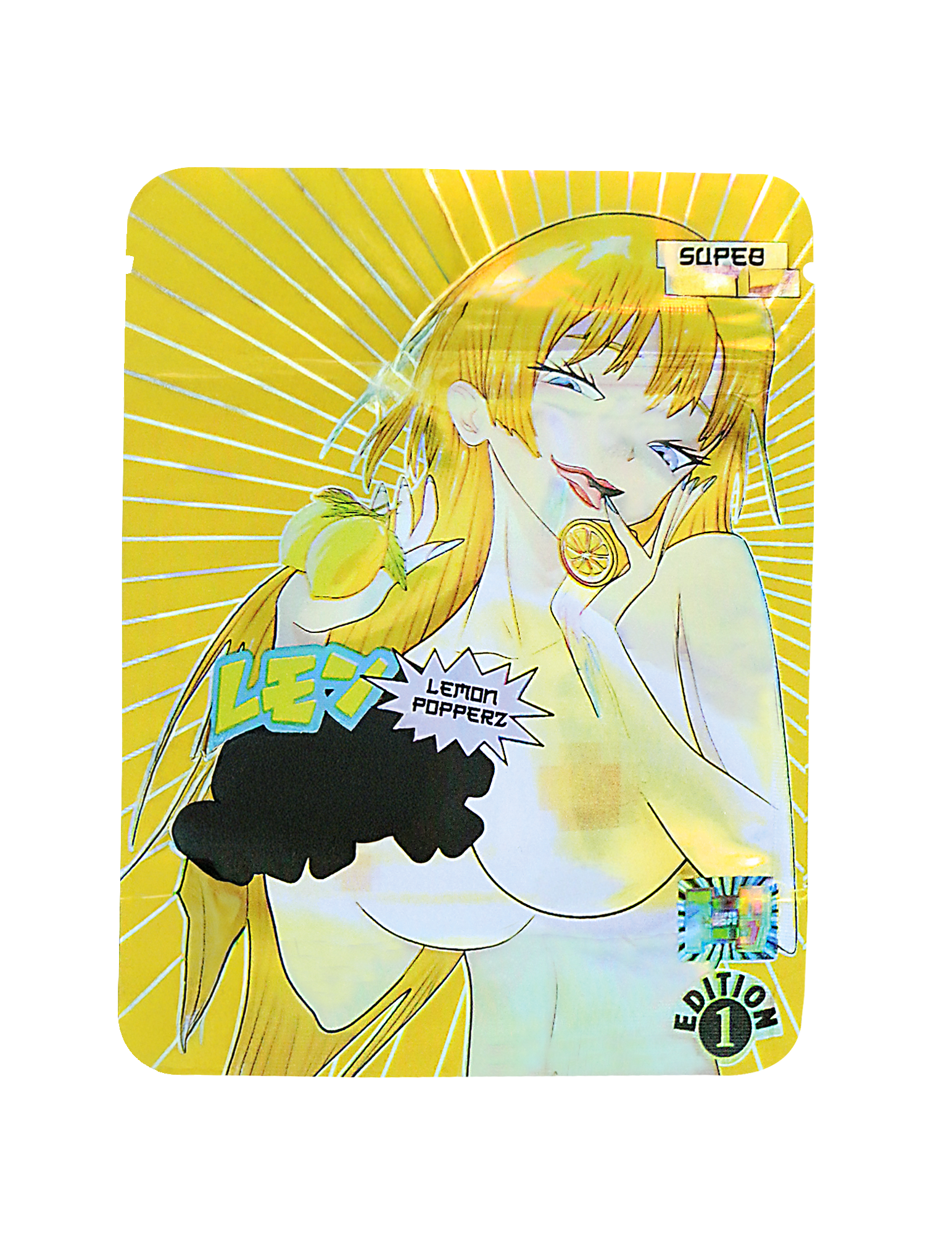 3.5 Gram Mylar Bag – Premium Smell-Proof Packaging - Lemon Popperz (50 Count) MB-35G-100