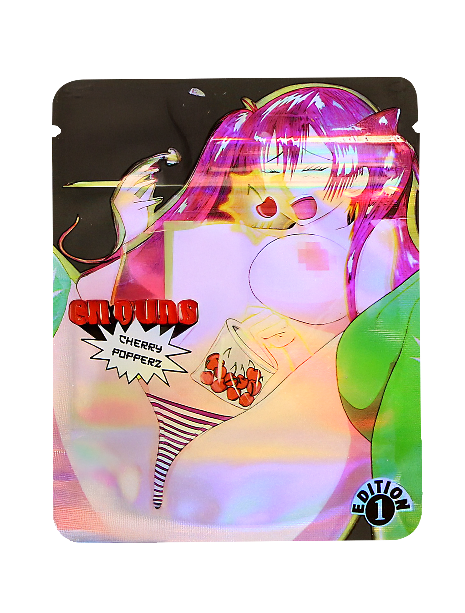 3.5 Gram Mylar Bag – Premium Smell-Proof Packaging - Cherry Popperz (50 Count) MB-35G-101