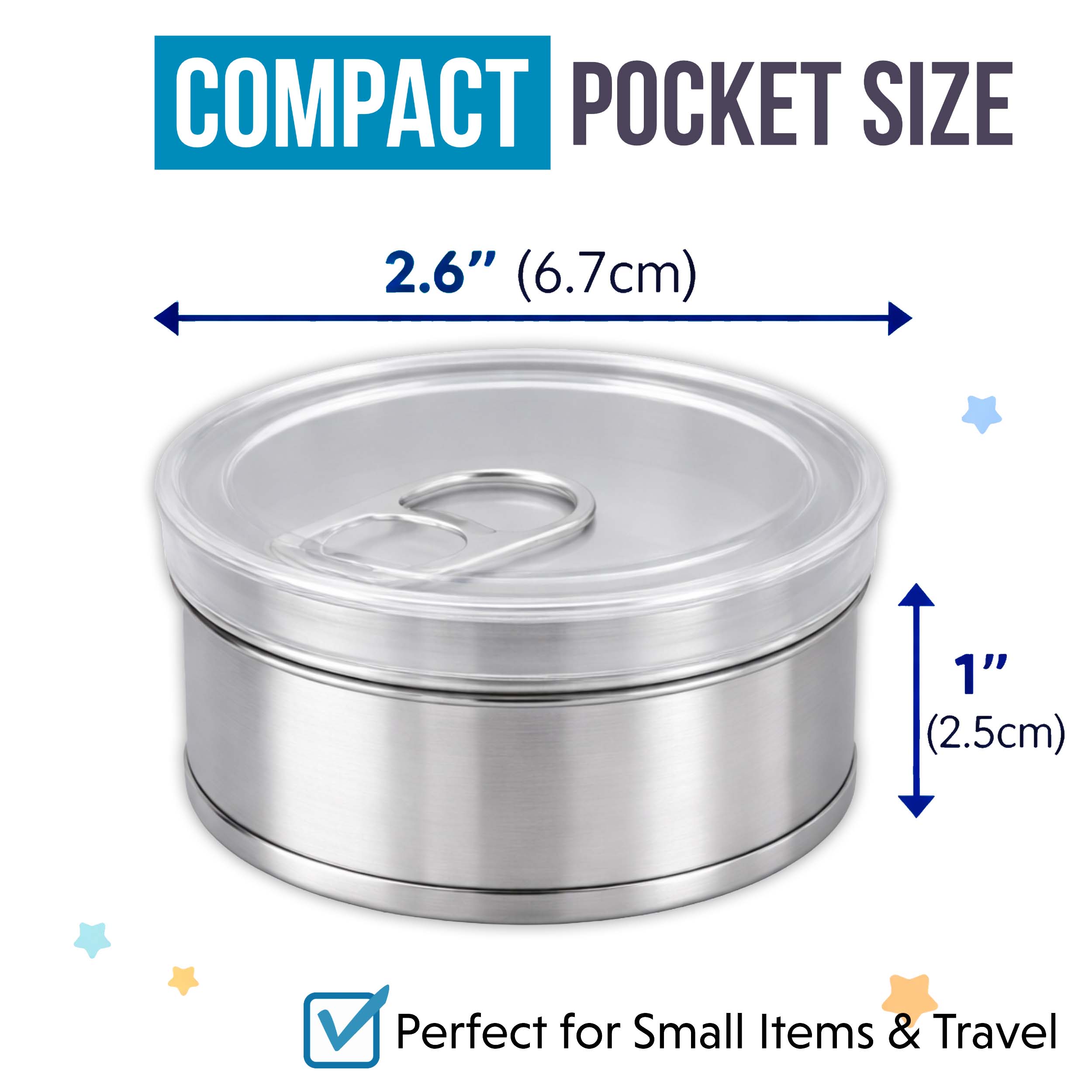 12 Pack – 3.5G Assorted Decorative Pull-Top Tin Can Storage Containers - Random Designs - Image 4