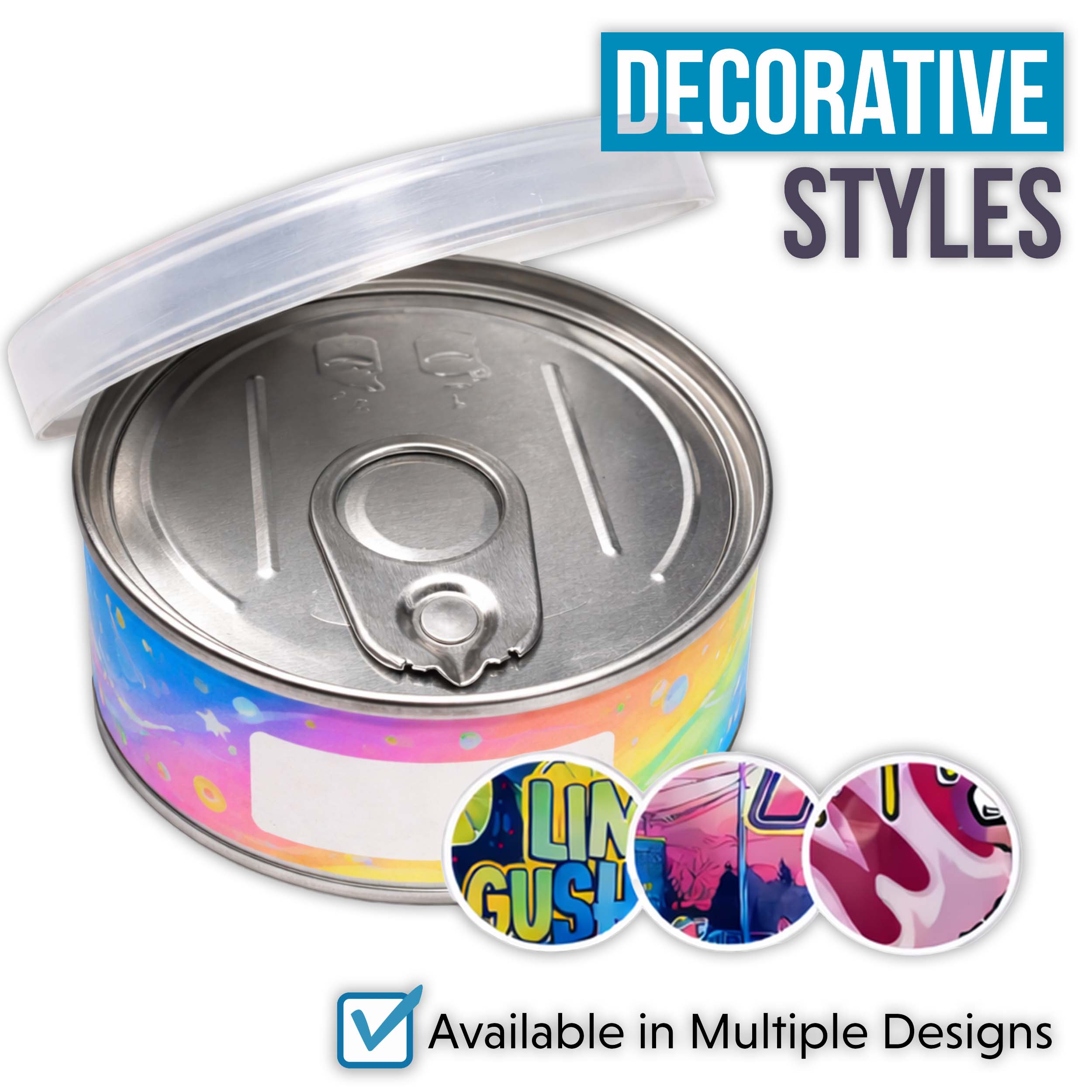 12 Pack – 3.5G Assorted Decorative Pull-Top Tin Can Storage Containers - Random Designs - Image 7