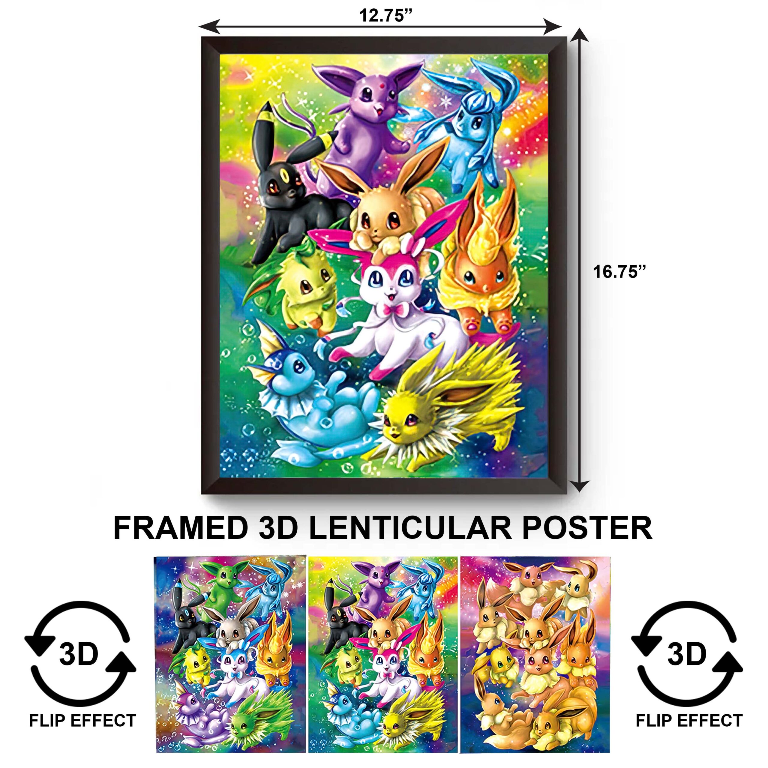 F3DP-001 Anime – Pokemon Eevee 3D Framed Poster