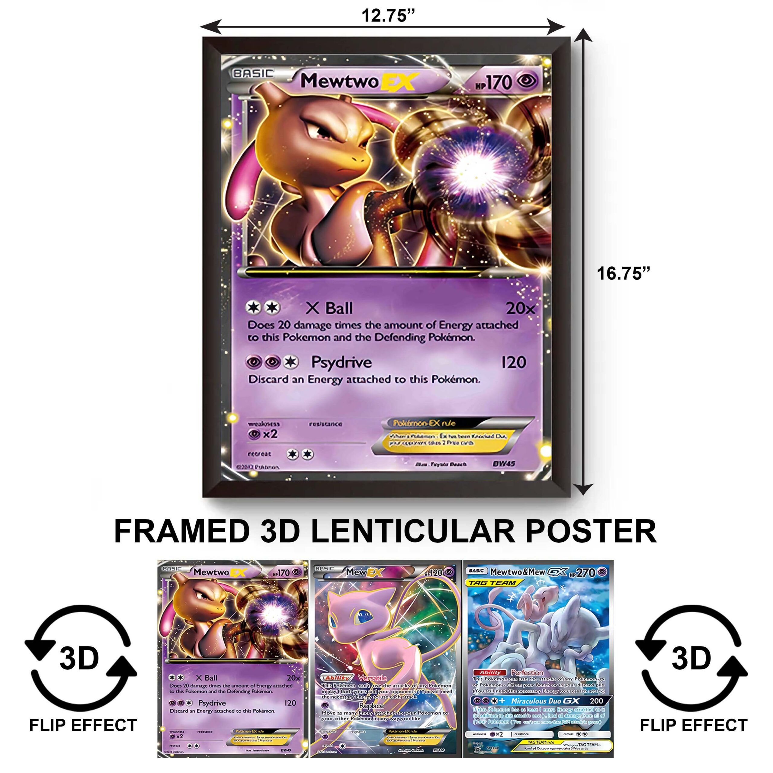 F3DP-014 Anime – Pokemon – MeowTwo 3D Framed Poster