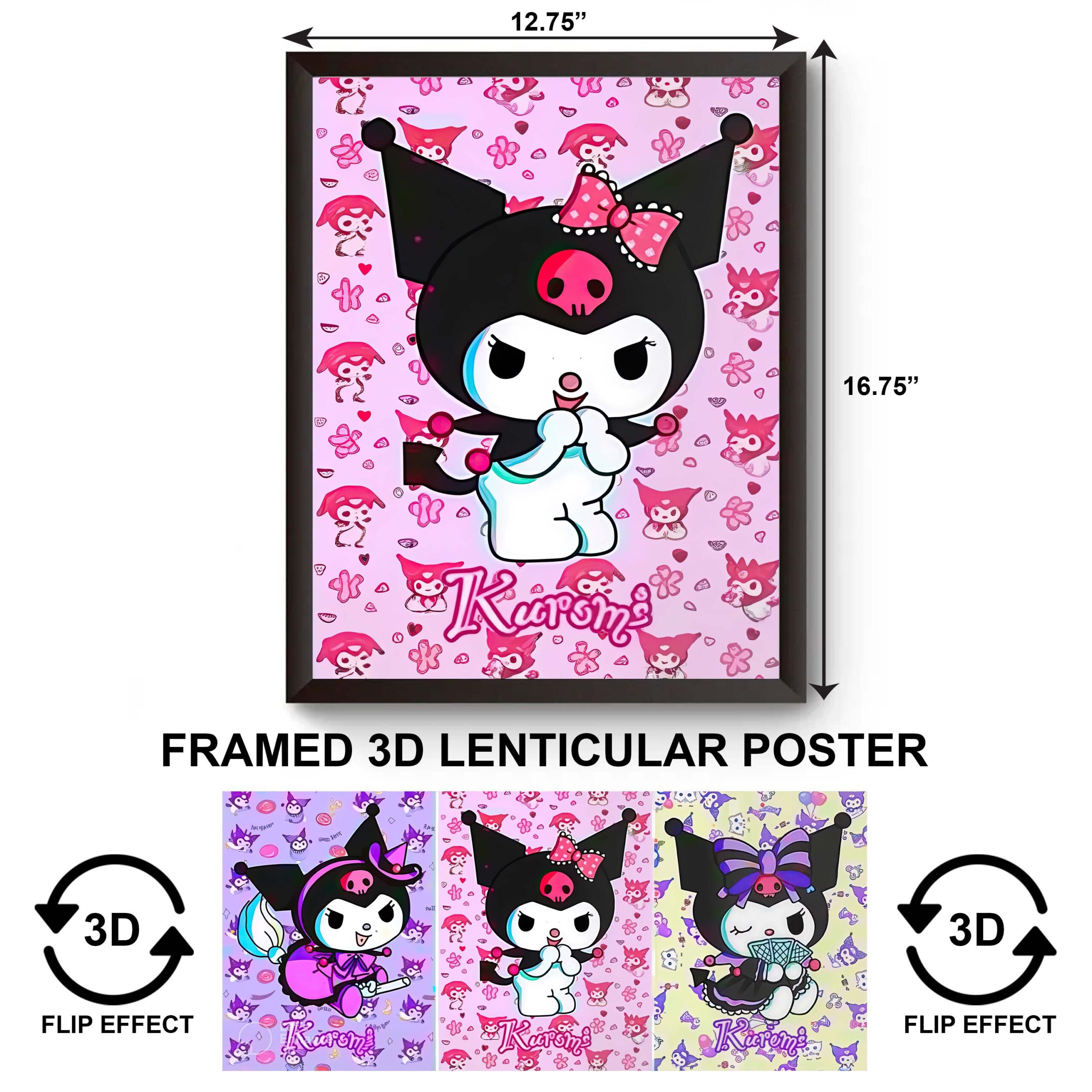 F3DP-028 Anime – Kuromi 3D Framed Poster