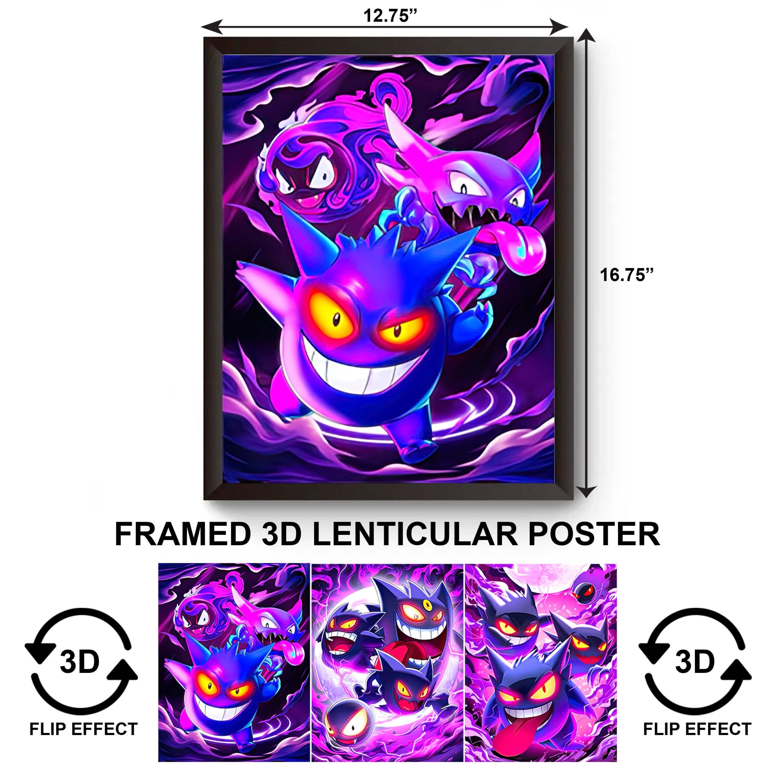 F3DP-030 Anime – Pokemon – Genga Multifaces 3D Framed Poster