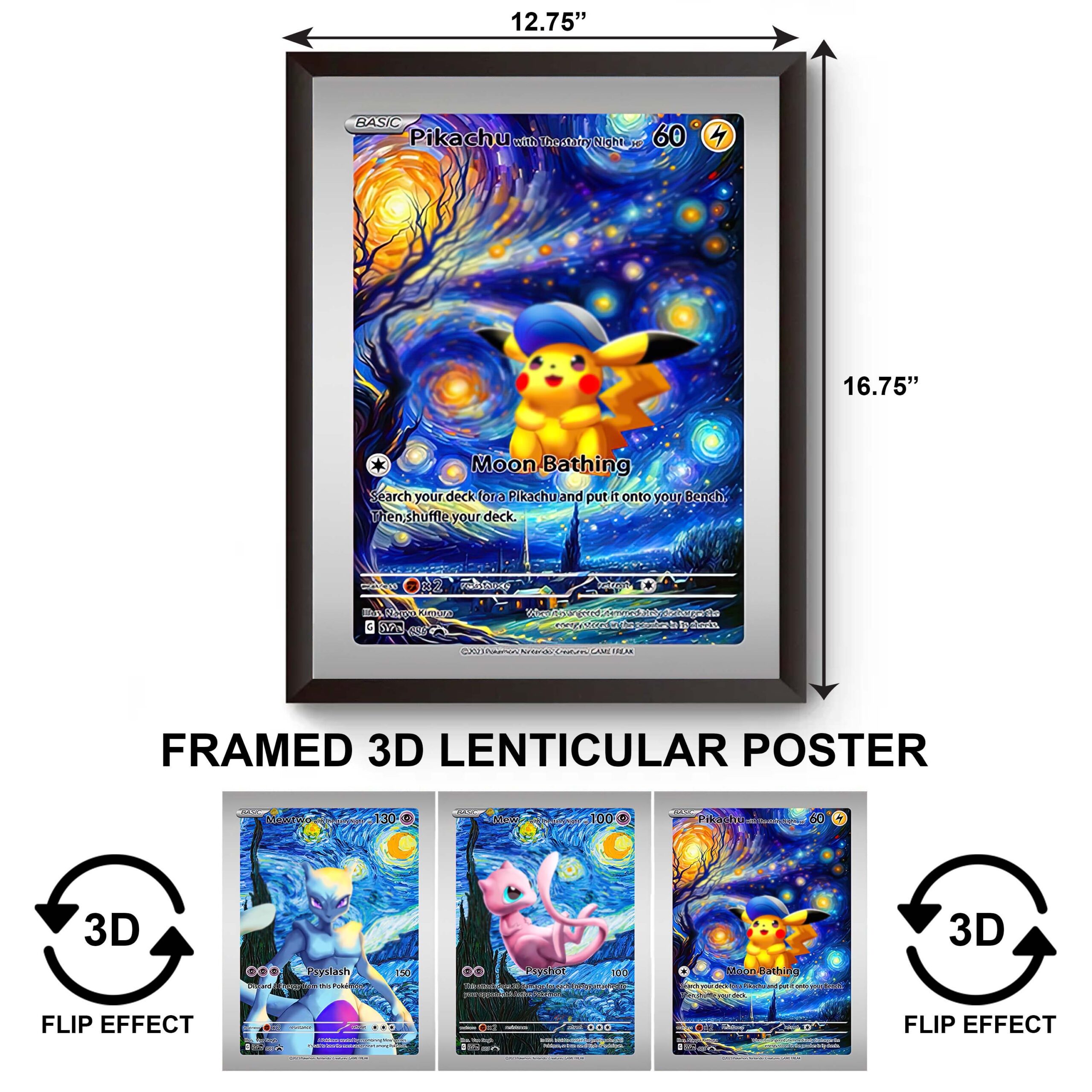 F3DP-032 Anime – Pokemon – Pikachu 3D Framed Poster