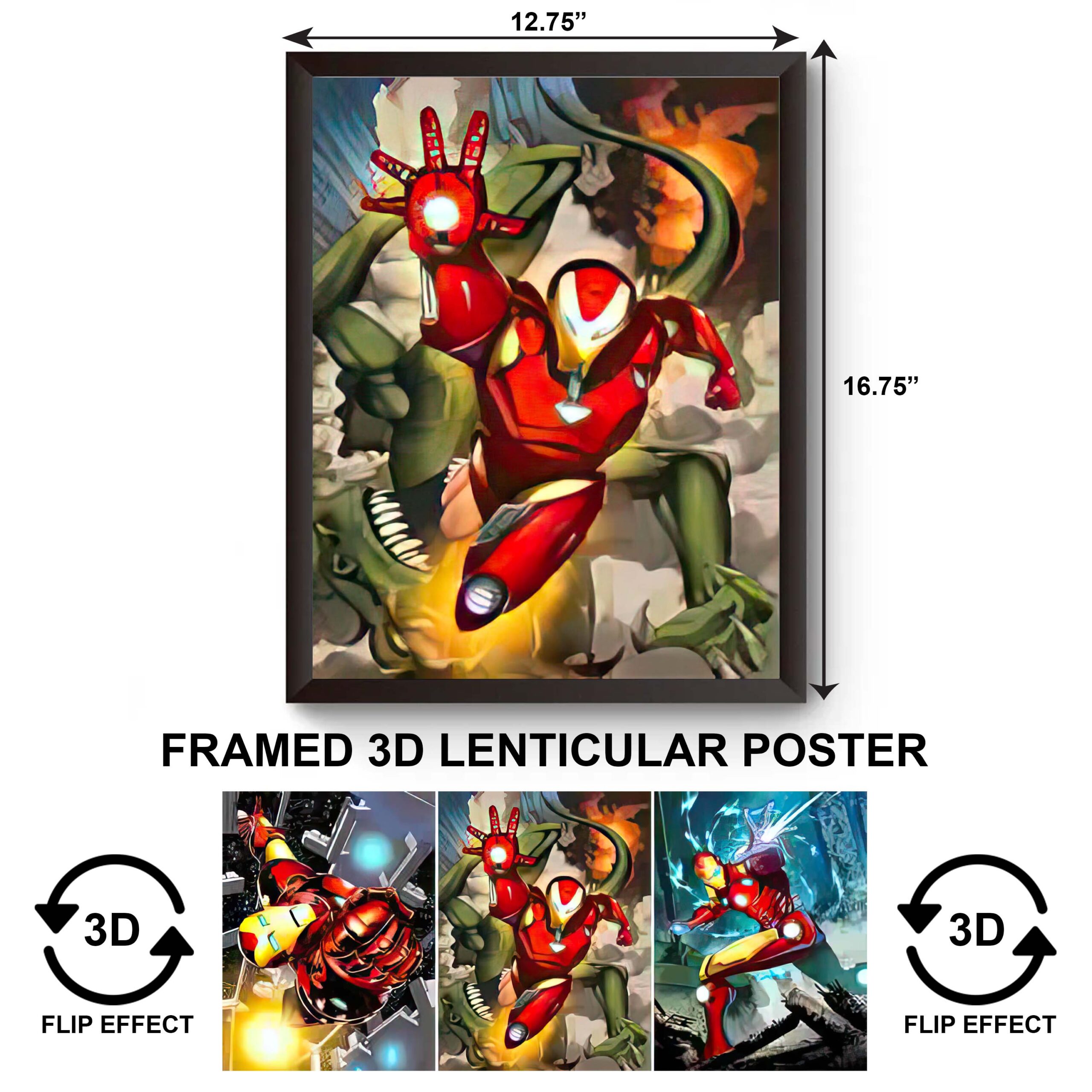 F3DP-036 Movies – Marvel – Iron Man 3D Framed Poster