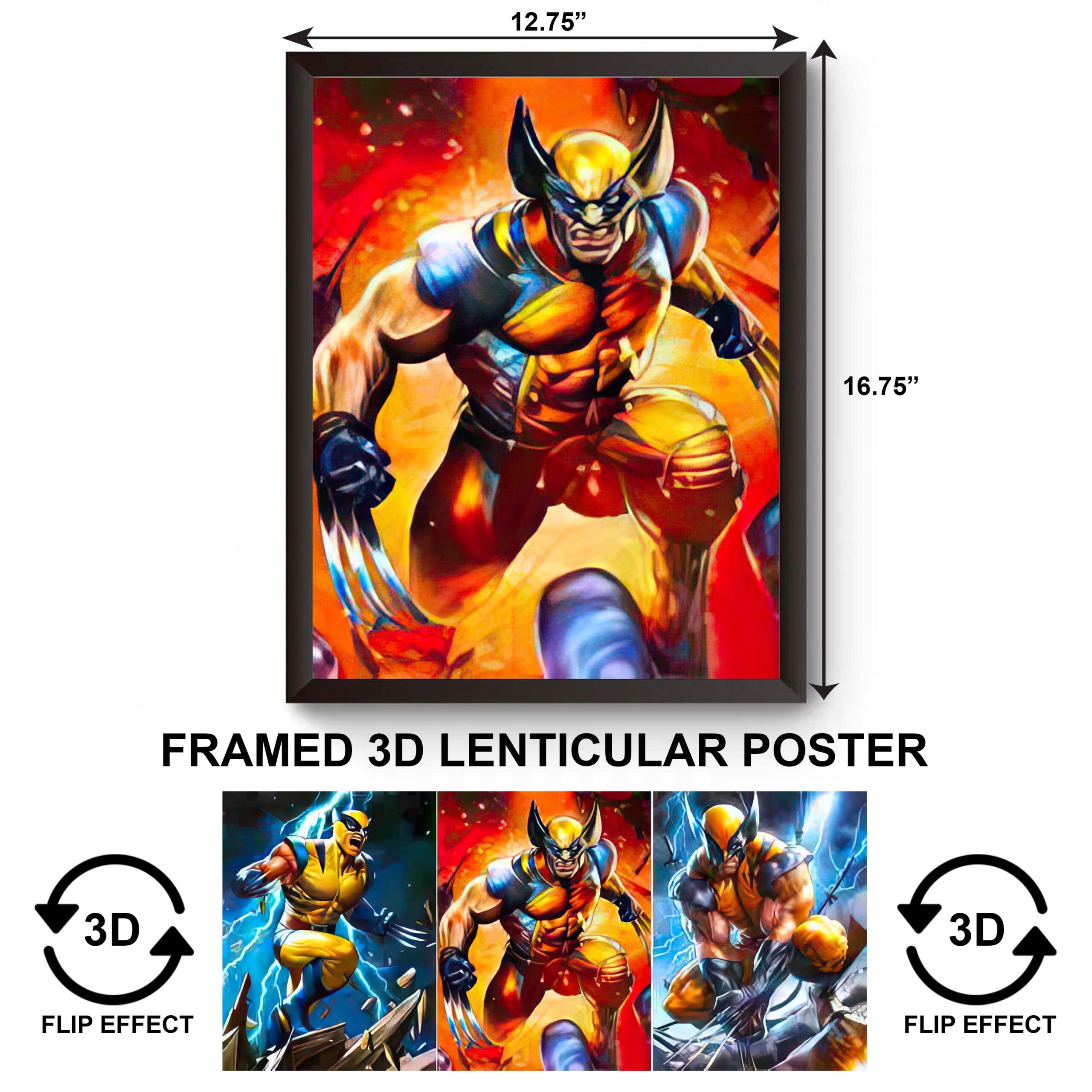 F3DP-037 Movies – Marvel – Wolverine3D Framed Poster