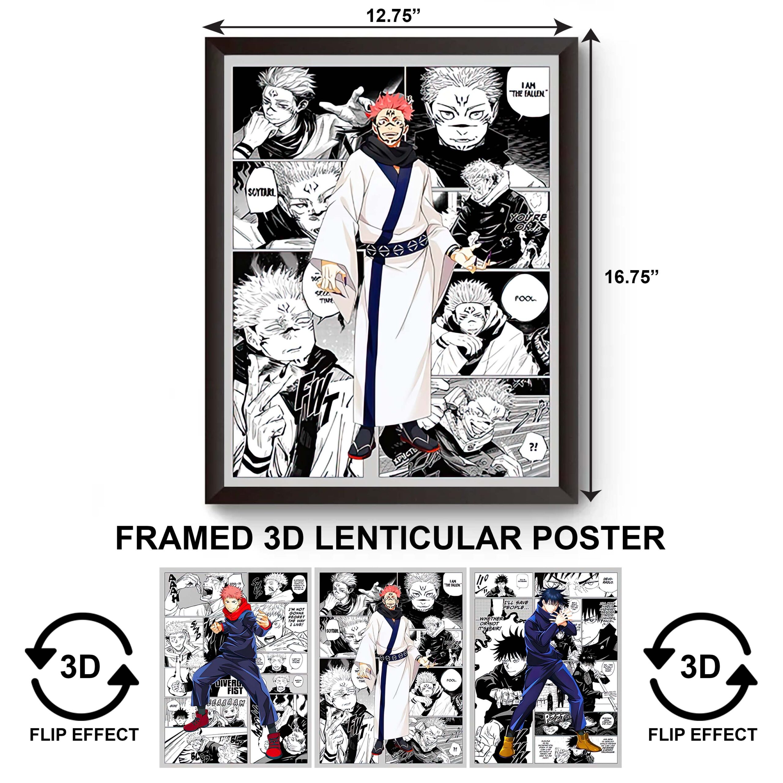 F3DP-040 Anime – Jujutsu Kaisen – Ryomen Sukuna 3D Framed Poster