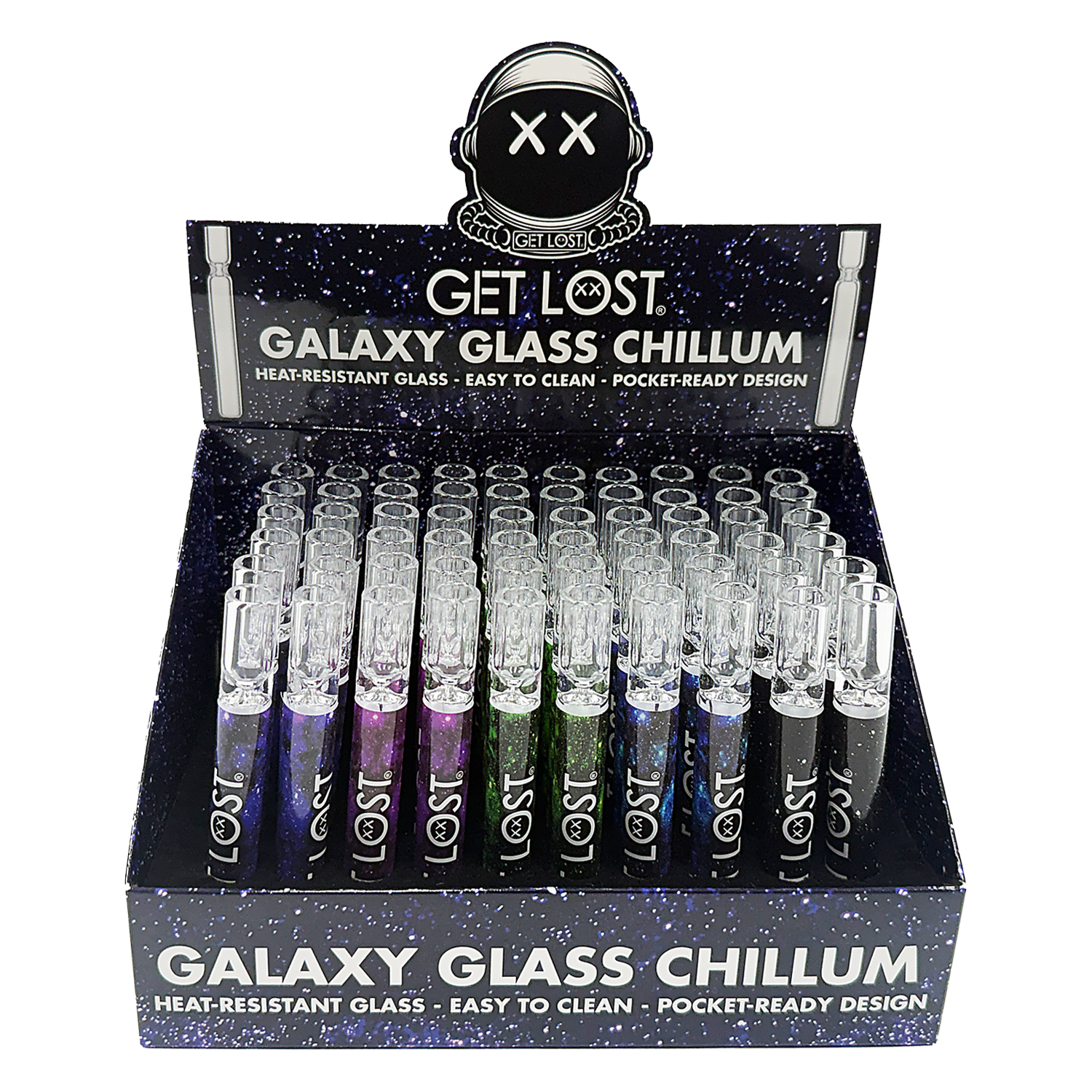 GGC-001 – Get Lost Galaxy Glass Chillum (60 Count)