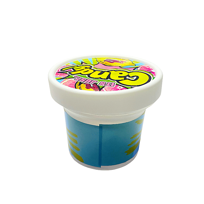 12 Pack - Ice Cream Pint Style Plastic Storage Containers with Lids - It's Just Candy Pink Lemon - ICJAR-002 - Image 2