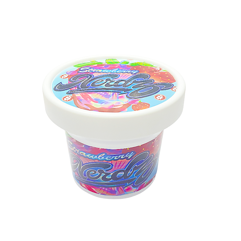 12 Pack - Ice Cream Pint Style Plastic Storage Containers with Lids - Strawberry Nerdz - ICJAR-005 - Image 2