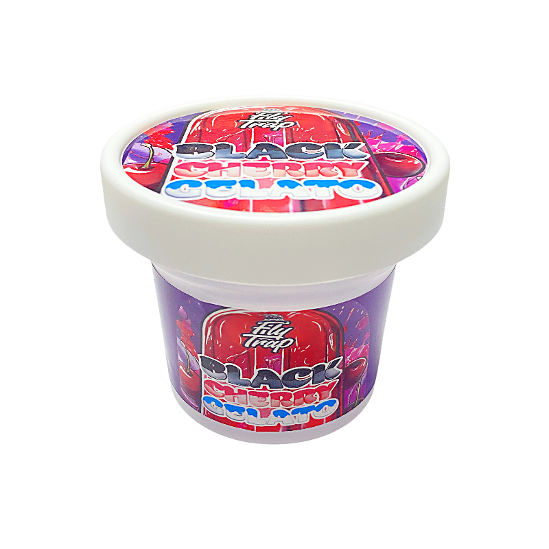 12 Pack – Ice Cream Pint Style Plastic Storage Containers with Lids – Black Cherry Gelato – ICJAR-008