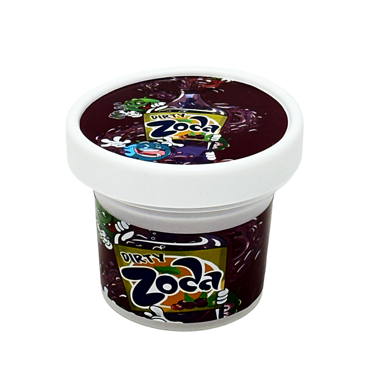 12 Pack – Ice Cream Pint Style Plastic Storage Containers with Lids – Dirty Zoda – ICJAR-011