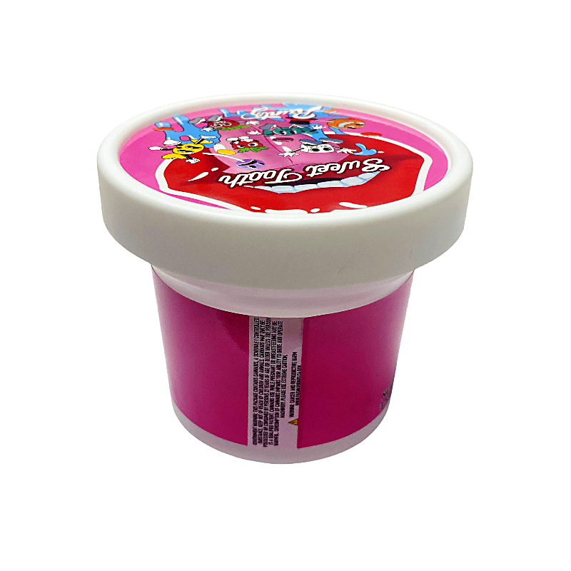 12 Pack - Ice Cream Pint Style Plastic Storage Containers with Lids - Sweet Tooth - ICJAR-013 - Image 2