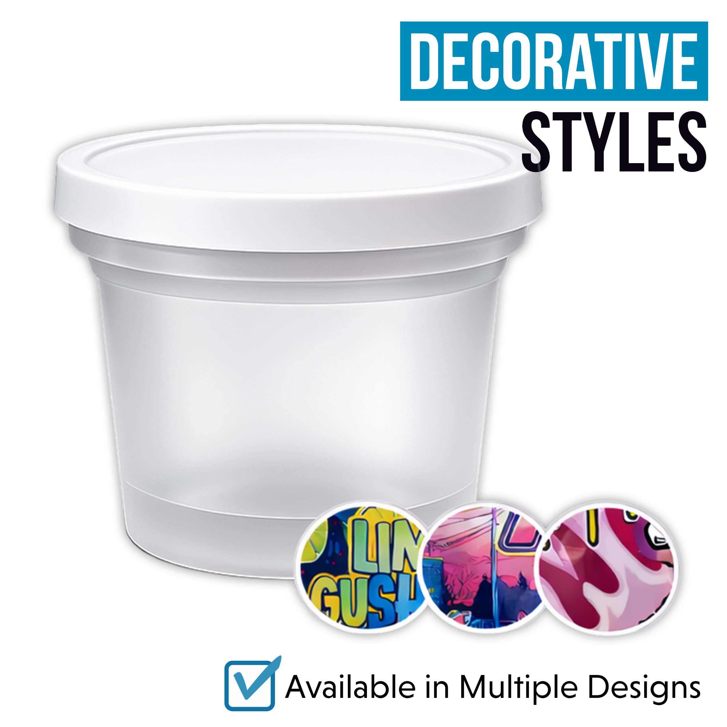 12 Pack – 3.5g Mystery Ice Cream Pint Style Plastic Storage Containers - Random Designs - Image 4