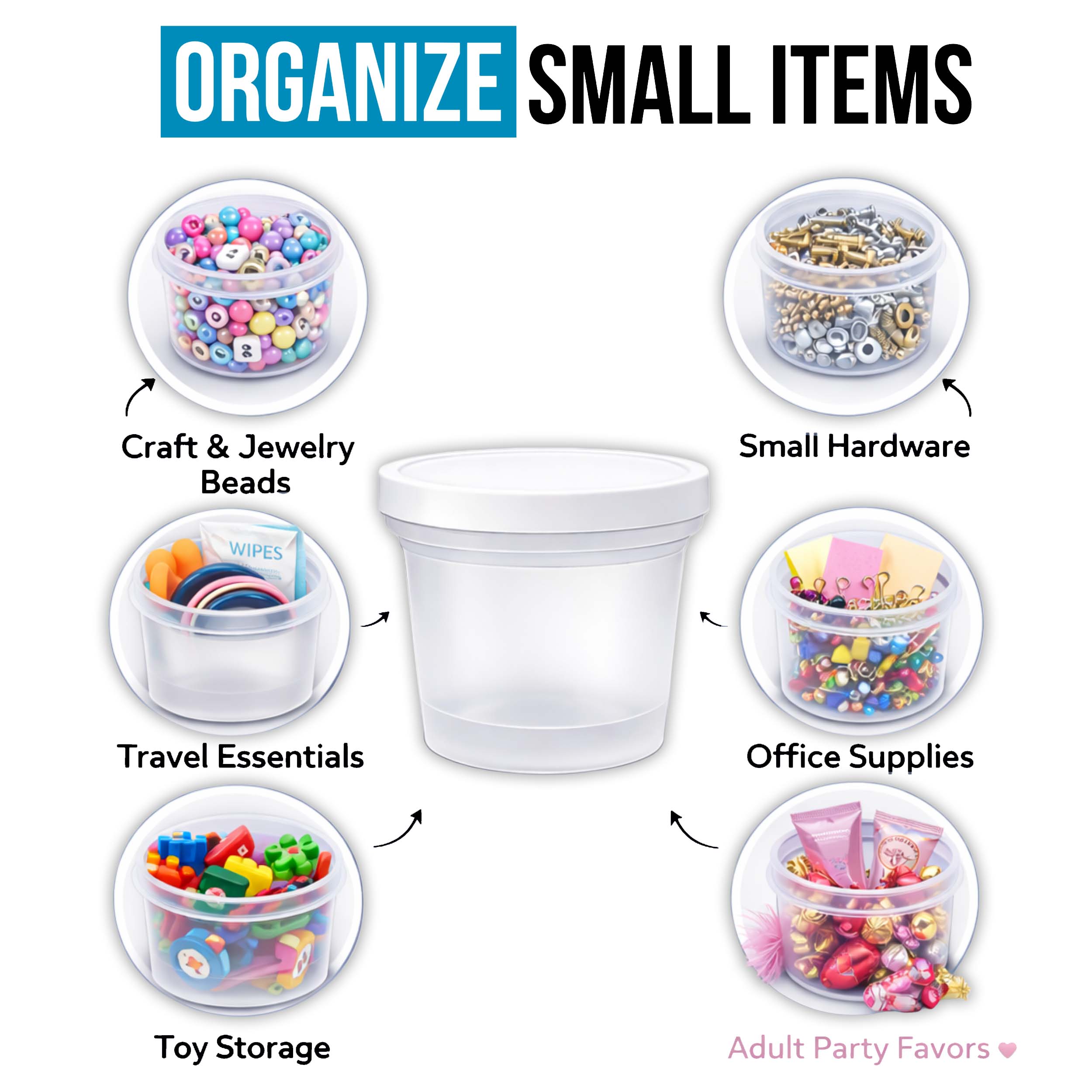 12 Pack – 3.5g Mystery Ice Cream Pint Style Plastic Storage Containers - Random Designs - Image 3