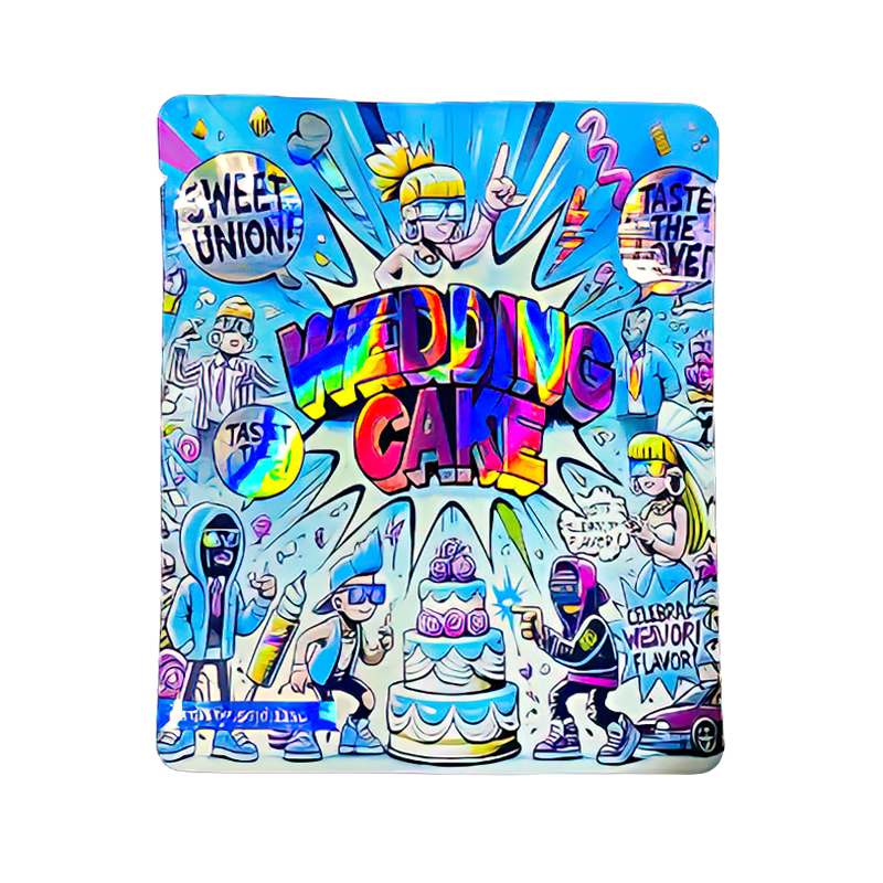 3.5g Shaped Mylar Bag Premium Smell-Proof Packaging - Wedding Cake (50 Count) MB35-NSHAPE-001