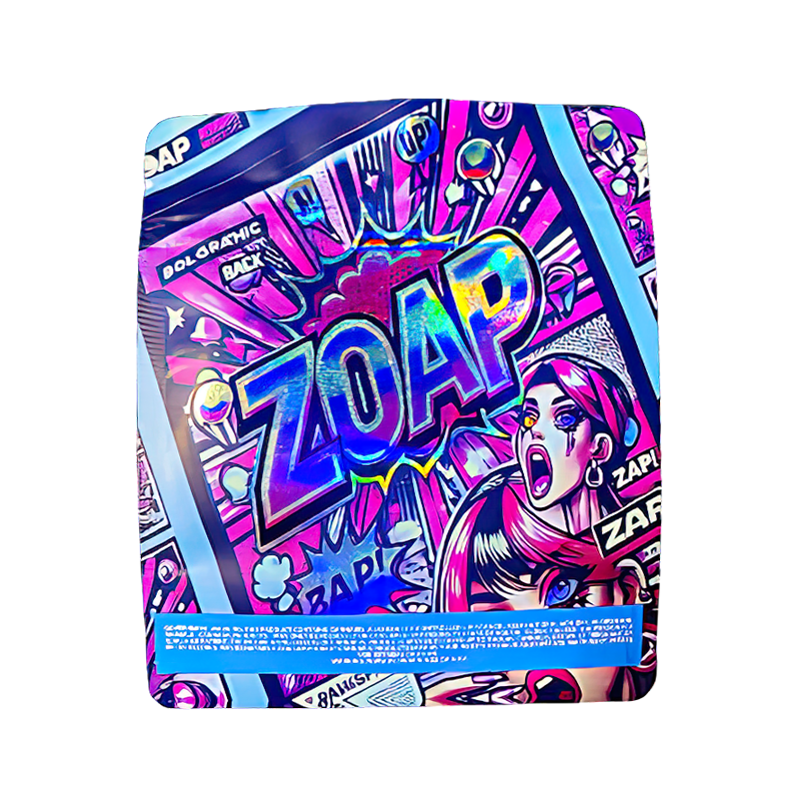 3.5g Shaped Mylar Bag Premium Smell-Proof Packaging - Zoap (50 Count) MB35-NSHAPE-004 - Image 2