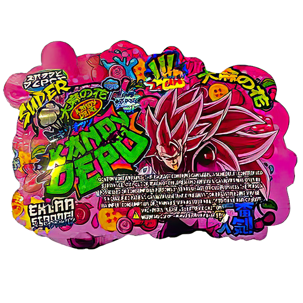 50 Pack - 3.5G Shaped Mylar Bags - Kandy Depo Super Cherry Bubble Gum - MB35-SHAPE-126 - Image 2