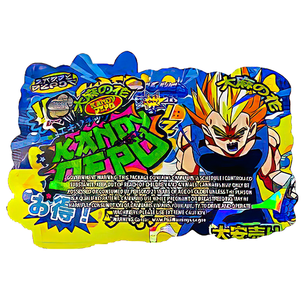 50 Pack - 3.5G Shaped Mylar Bags - Kandy Depo Super Lemon Shockz - MB35-SHAPE-127 - Image 2