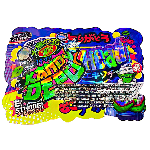 50 Pack - 3.5G Shaped Mylar Bags - Kandy Depo Black Cherry Lemonhead - MB35-SHAPE-128 - Image 2