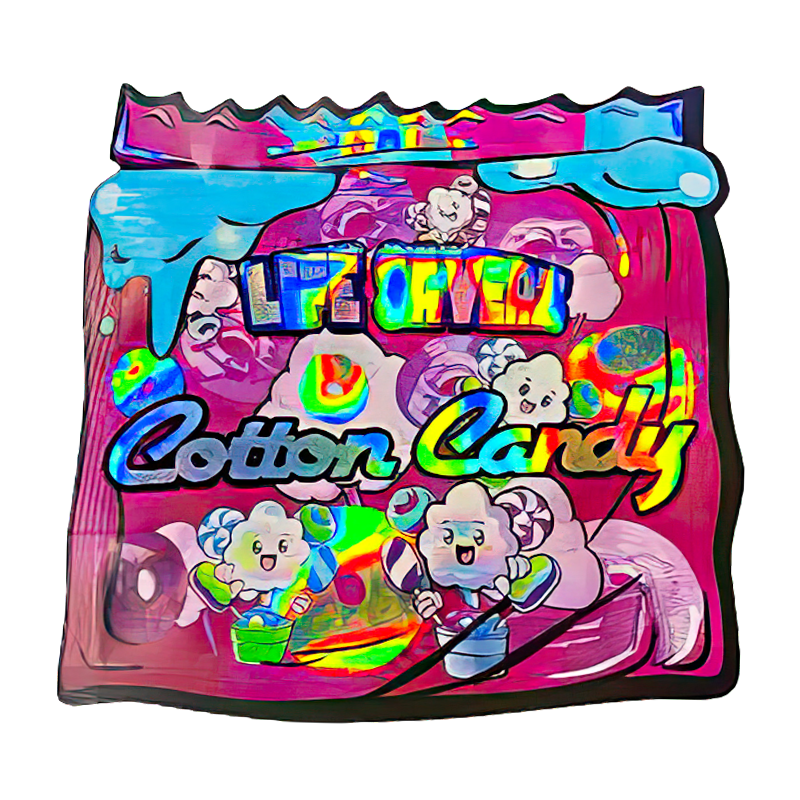 50 Pack – 3.5G Shaped Mylar Bags – Life Saver Cotton Candy – MB35-SHAPE-133