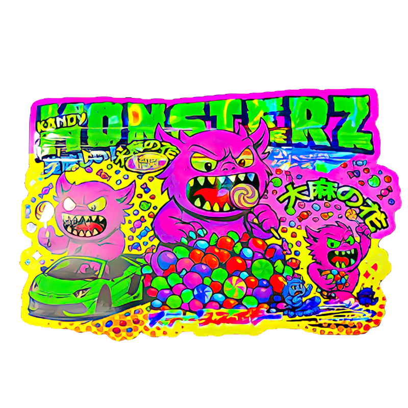 50 Pack – 3.5G Shaped Mylar Bags – Kandy Depo Monsterz – MB35-SHAPE-137