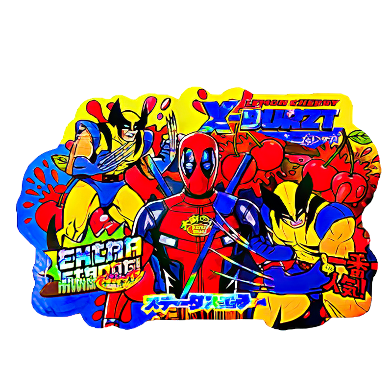 50 Pack – 3.5G Shaped Mylar Bags – Kandy Depo Deadpool Wolverine X-Durzi – MB35-SHAPE-140