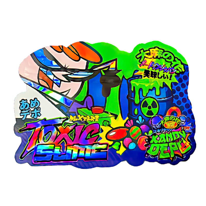 50 Pack – 3.5G Shaped Mylar Bags – Kandy Depo Dexters Toxic Slime – MB35-SHAPE-142