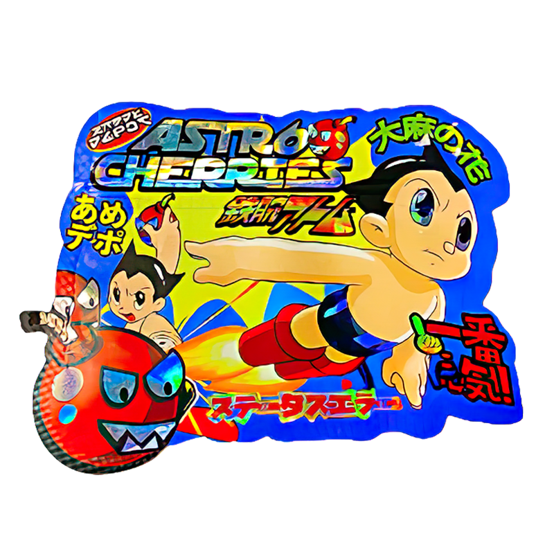 50 Pack – 3.5G Shaped Mylar Bags – Kandy Depo Astro Cherries – MB35-SHAPE-145