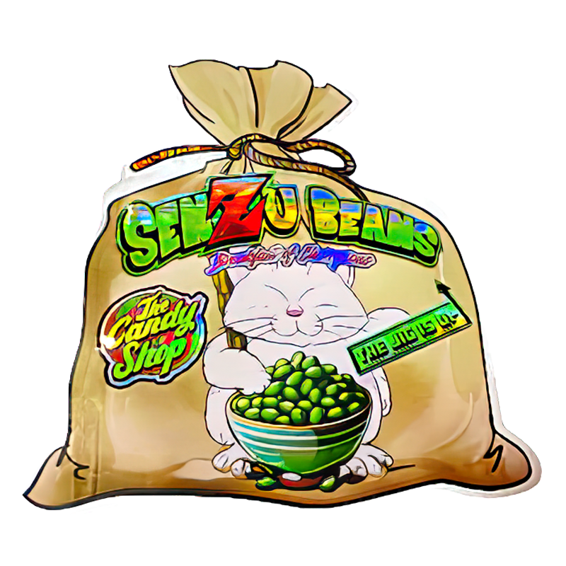 50 Pack – 3.5G Shaped Mylar Bags – The Candy Shop Senzu Beans – MB35-SHAPE-146