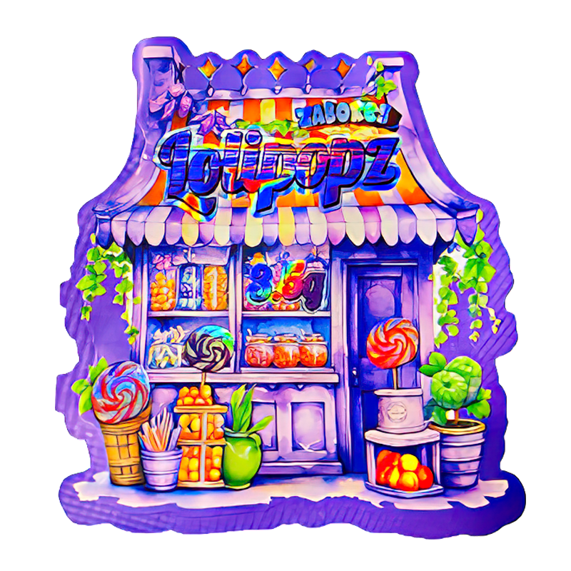 50 Pack – 3.5G Shaped Mylar Bags – Zabores Lolipopz – MB35-SHAPE-147