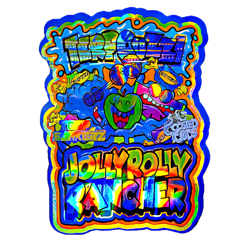 50 Pack – 3.5G Shaped Mylar Bags – Terp Cozzi Jolly Rolly Rancher – MB35-SHAPE-151