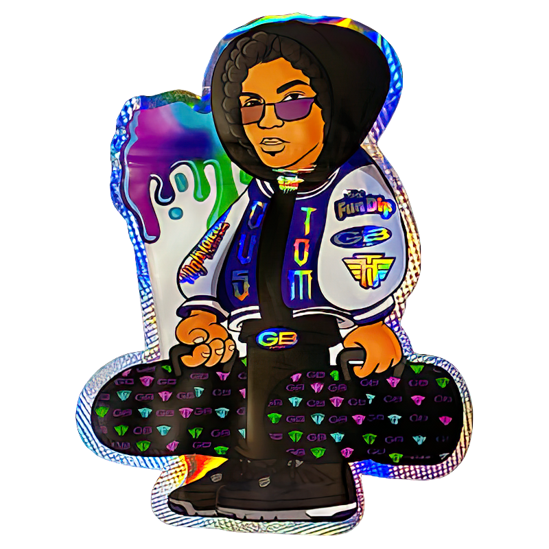 50 Pack – 3.5G Shaped Mylar Bags – High Tolerance Custom Fun Dip – MB35-SHAPE-158