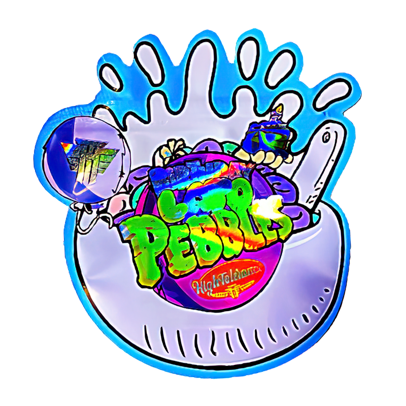 50 Pack – 3.5G Shaped Mylar Bags – High Tolerance Birthday Lato Pebbles – MB35-SHAPE-160