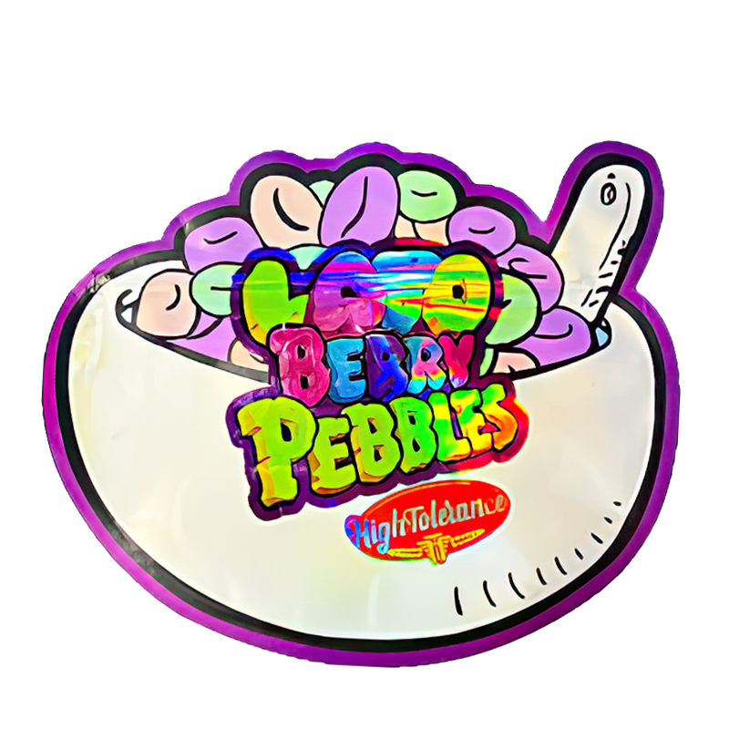 50 Pack – 3.5G Shaped Mylar Bags – High Tolerance Lato Berry Pebbles – MB35-SHAPE-161