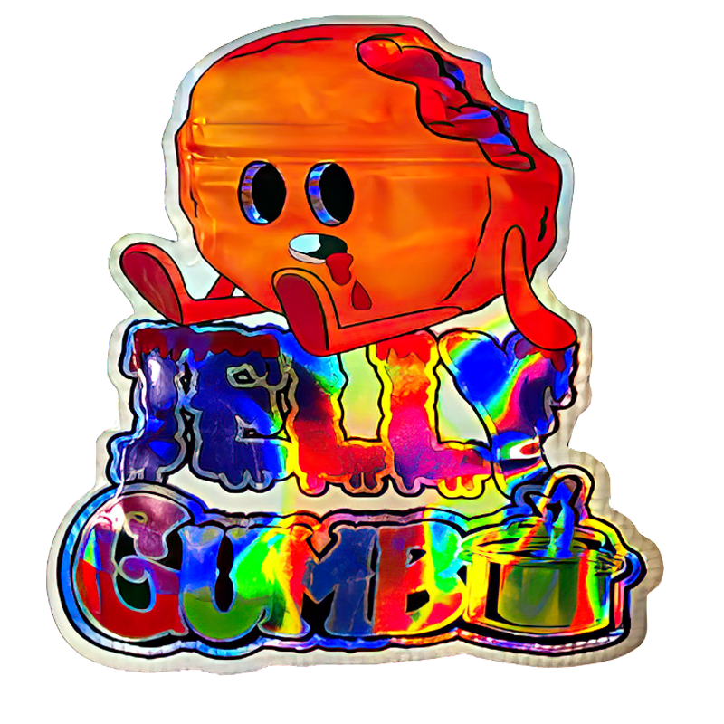 50 Pack – 3.5G Shaped Mylar Bags – Jelly Gumbo – MB35-SHAPE-169