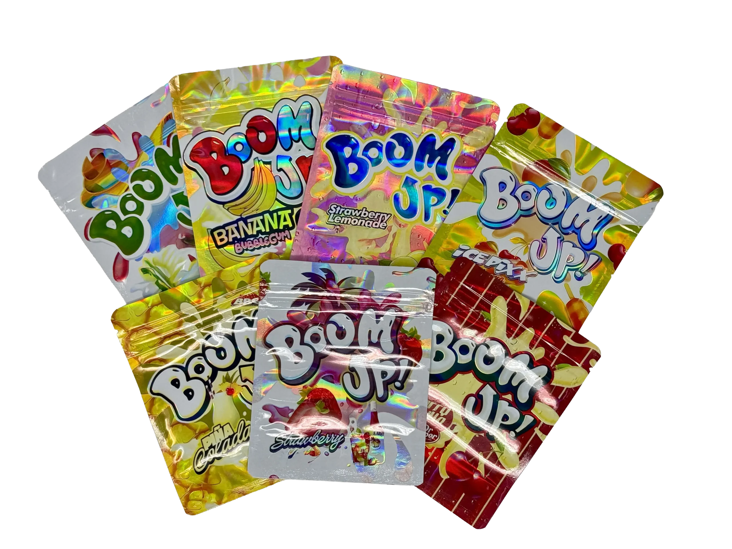 (50 Pack) 3.5 Mylar Bag Mix Collection (BOOM UP)