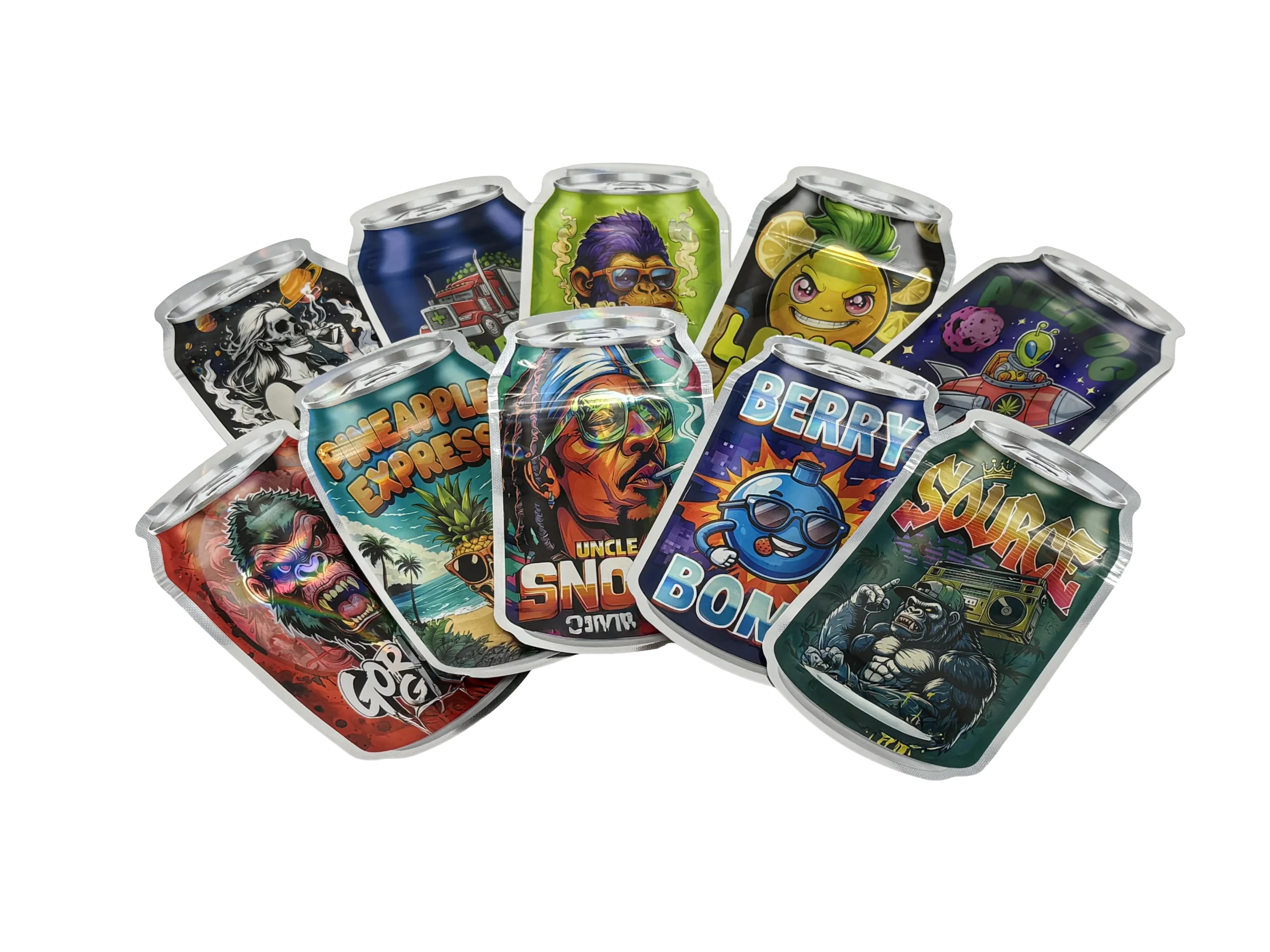 (50 Pack) 3.5 Mylar Bag Mix Collection (CANS)