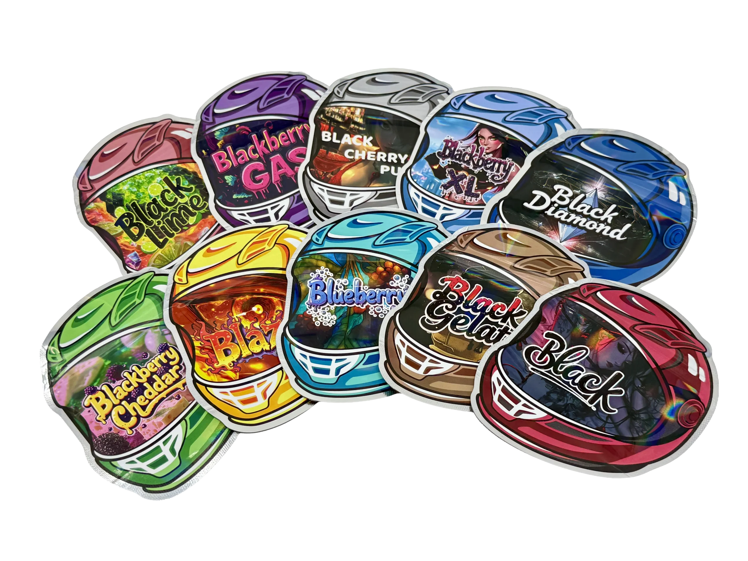 (50 Count) 3.5g Mylar Bags Mix Designs (HELMET)