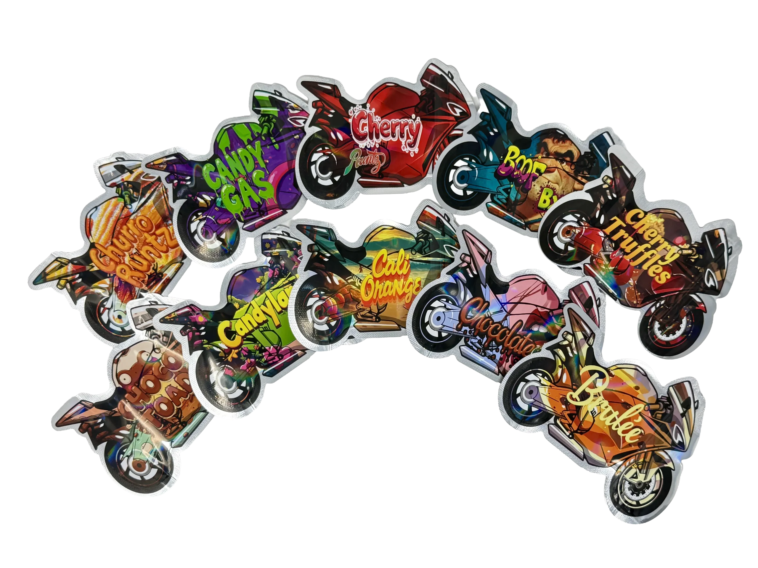 (50 Count) 3.5g Mylar Bags Mix Designs (MOTORBIKES)