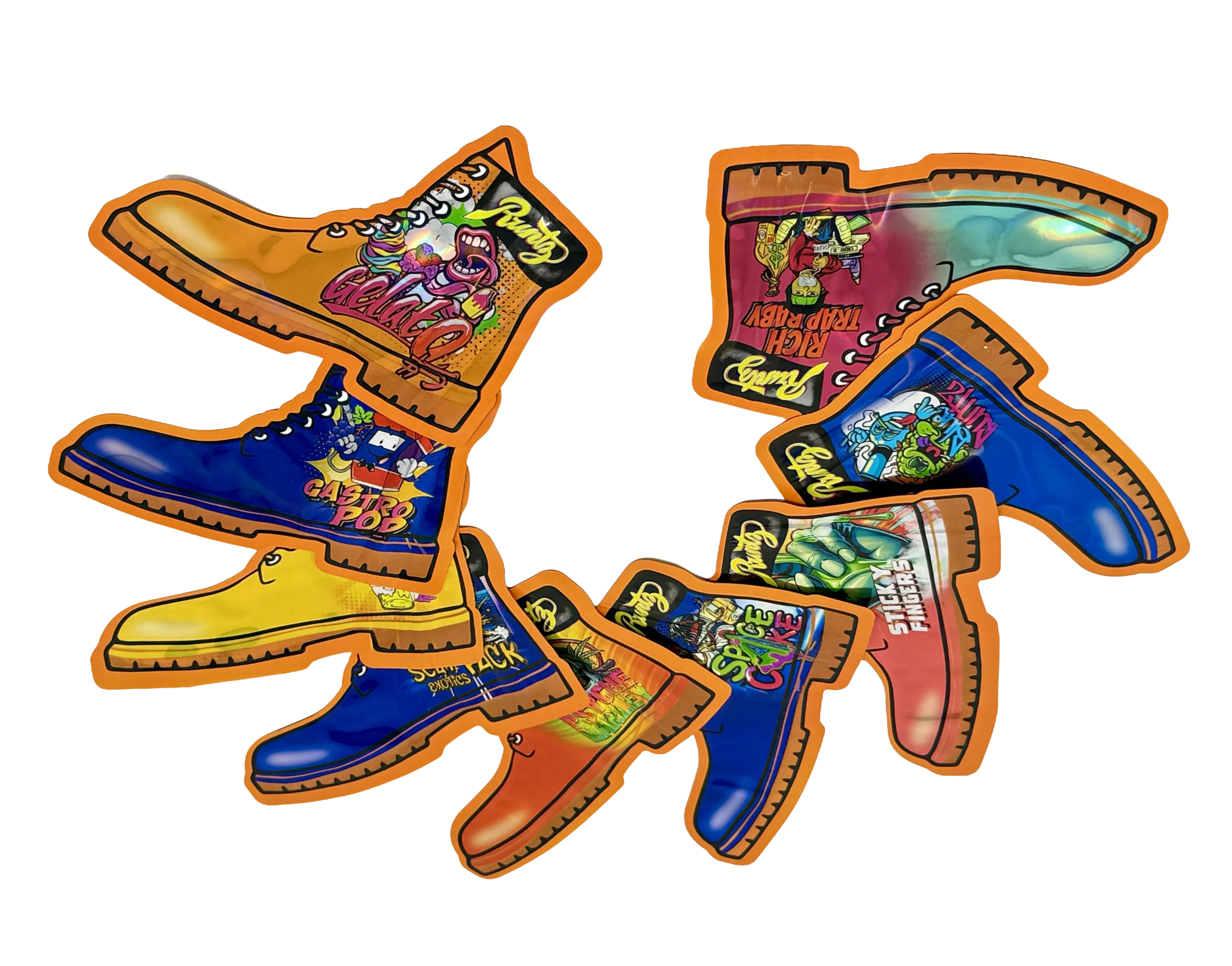 (50 Count) 3.5g Mylar Bags Mix Designs (RUNTZ BOOTS)