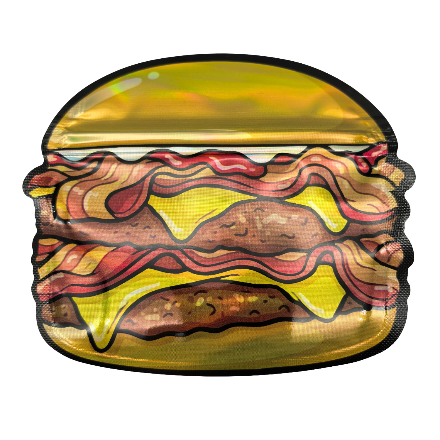 50 Pack – 3.5g Special Die Cut Shaped Mylar Bag – Zandys – BURGER-SMB-001