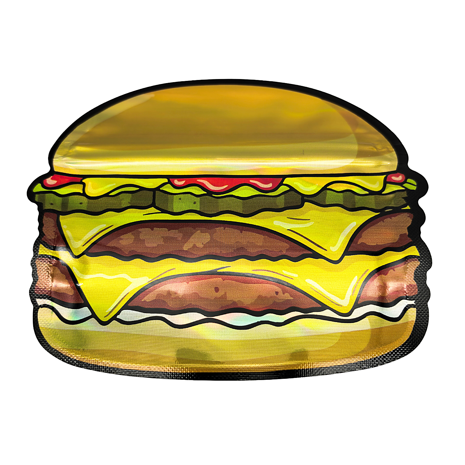 50 Pack – 3.5g Special Die Cut Shaped Mylar Bag – ZazaDonalds – BURGER-SMB-002