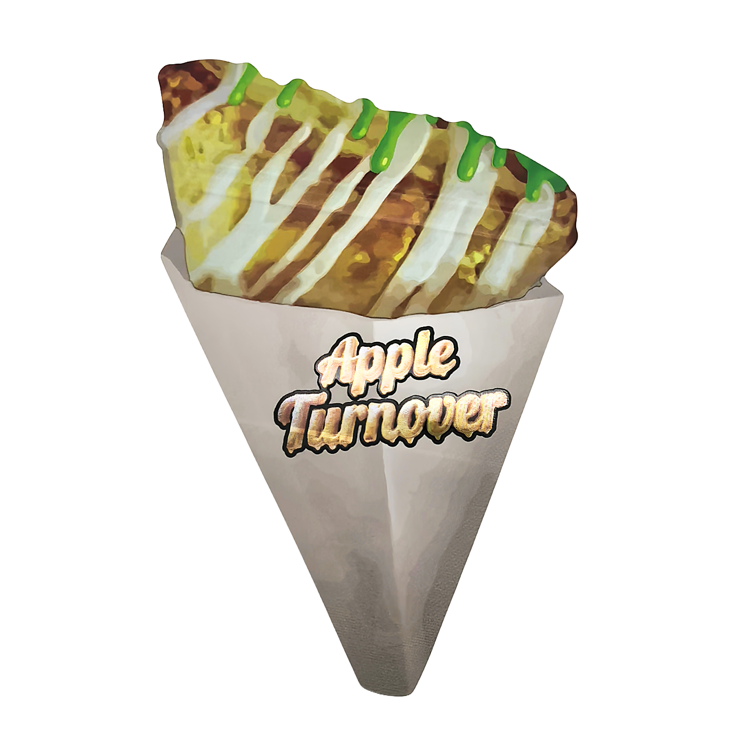 50 Pack – 3.5g Special Die Cut Shaped Mylar Bag – Apple Turnover – TURNOVER-SMB-001