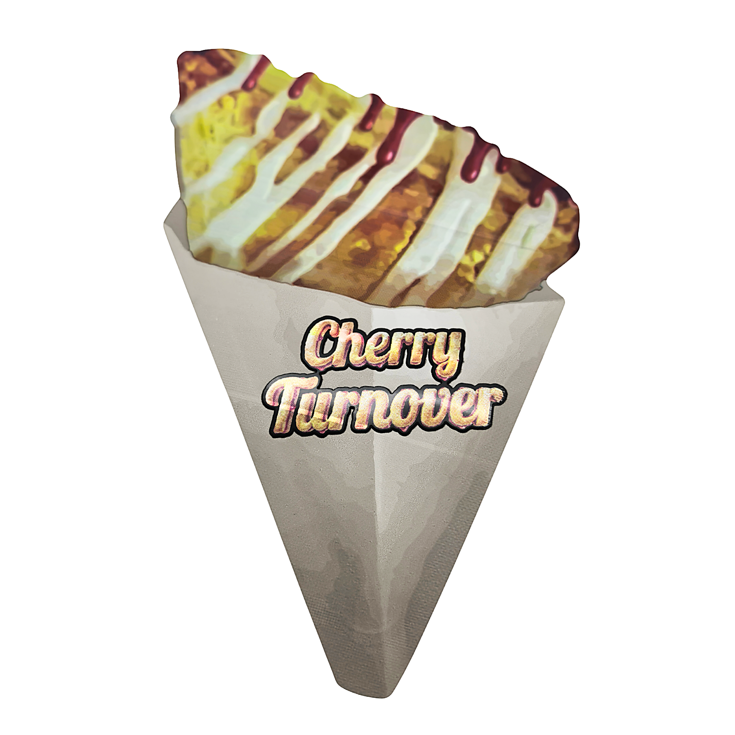 50 Pack – 3.5g Special Die Cut Shaped Mylar Bag – Cherry Turnover – TURNOVER-SMB-002