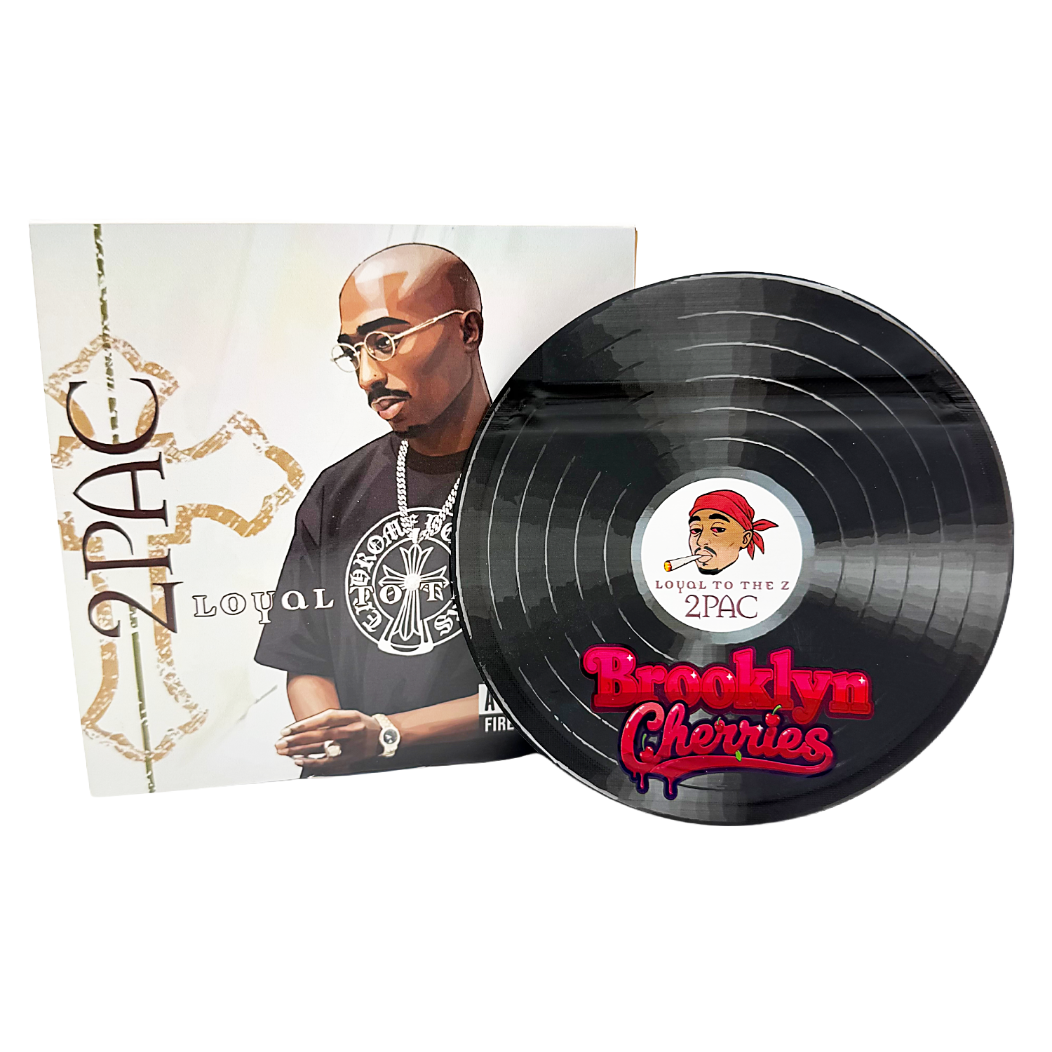 12 Pack – 3.5g Vinyl Record Style Mylar Bags with Matching Boxes – Brooklyn Cherries – VR-BNB-002